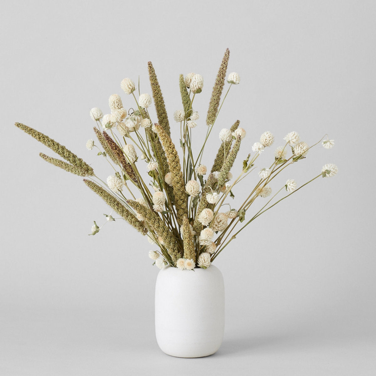 Large white stoneware vase with subtle speckled eggshell finish
