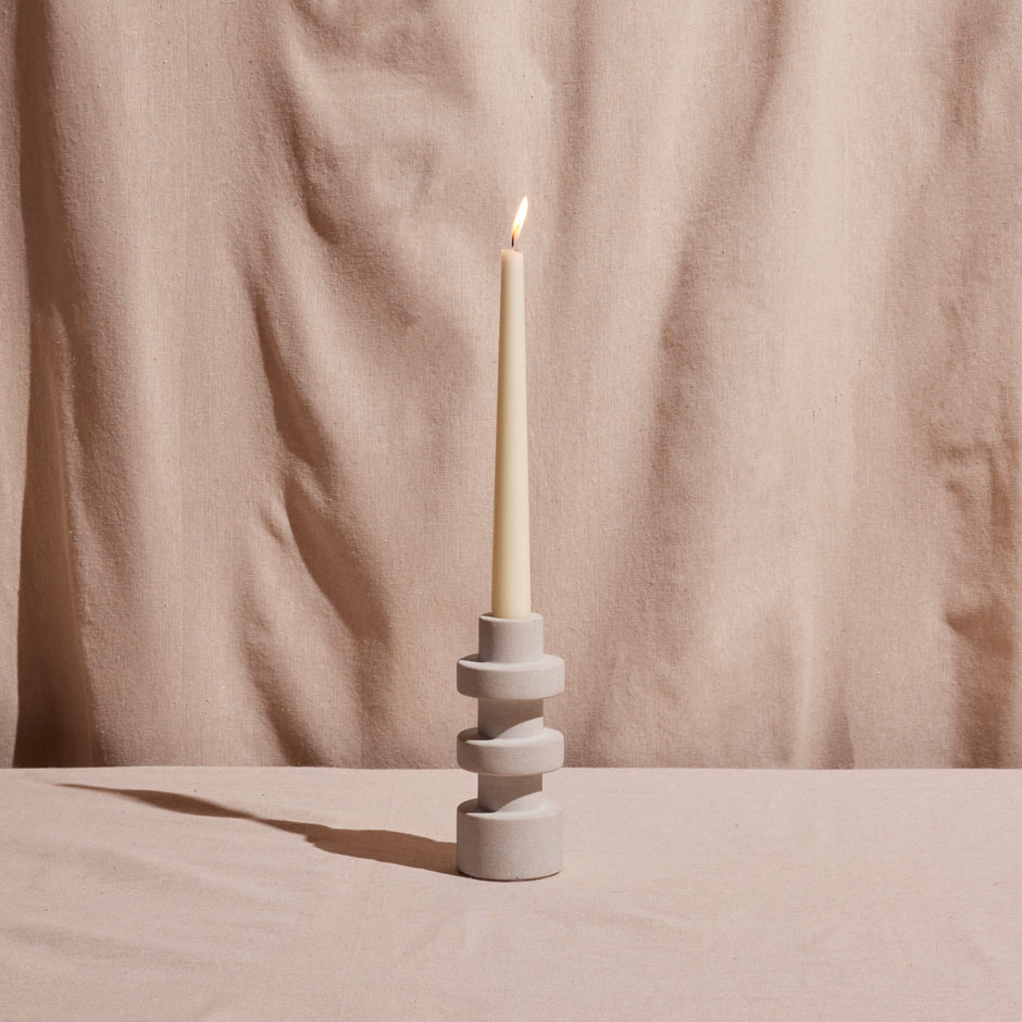 Pilar candle holder sandstone