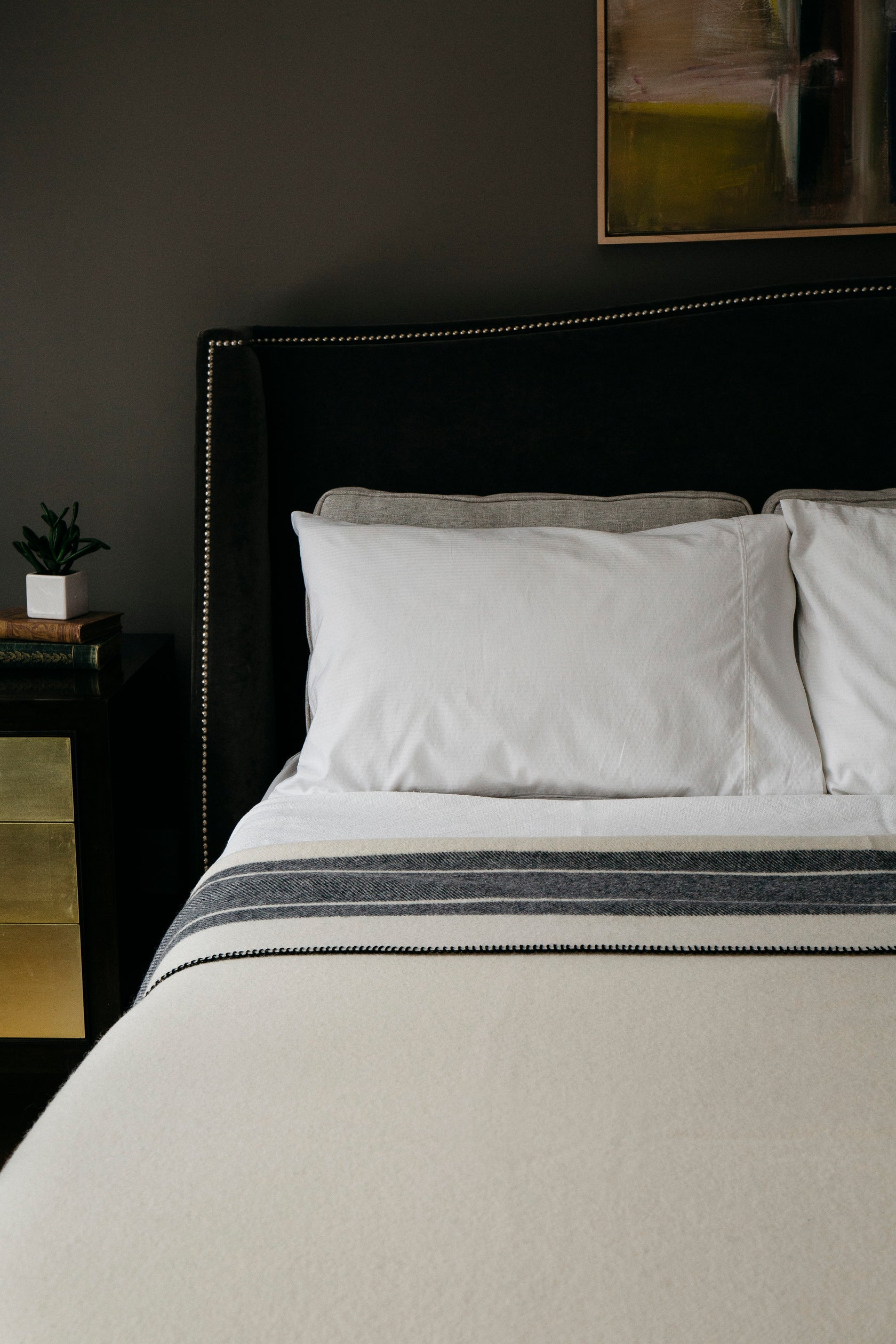 100% wool blanket queen in midnight blue woven in Ireland
