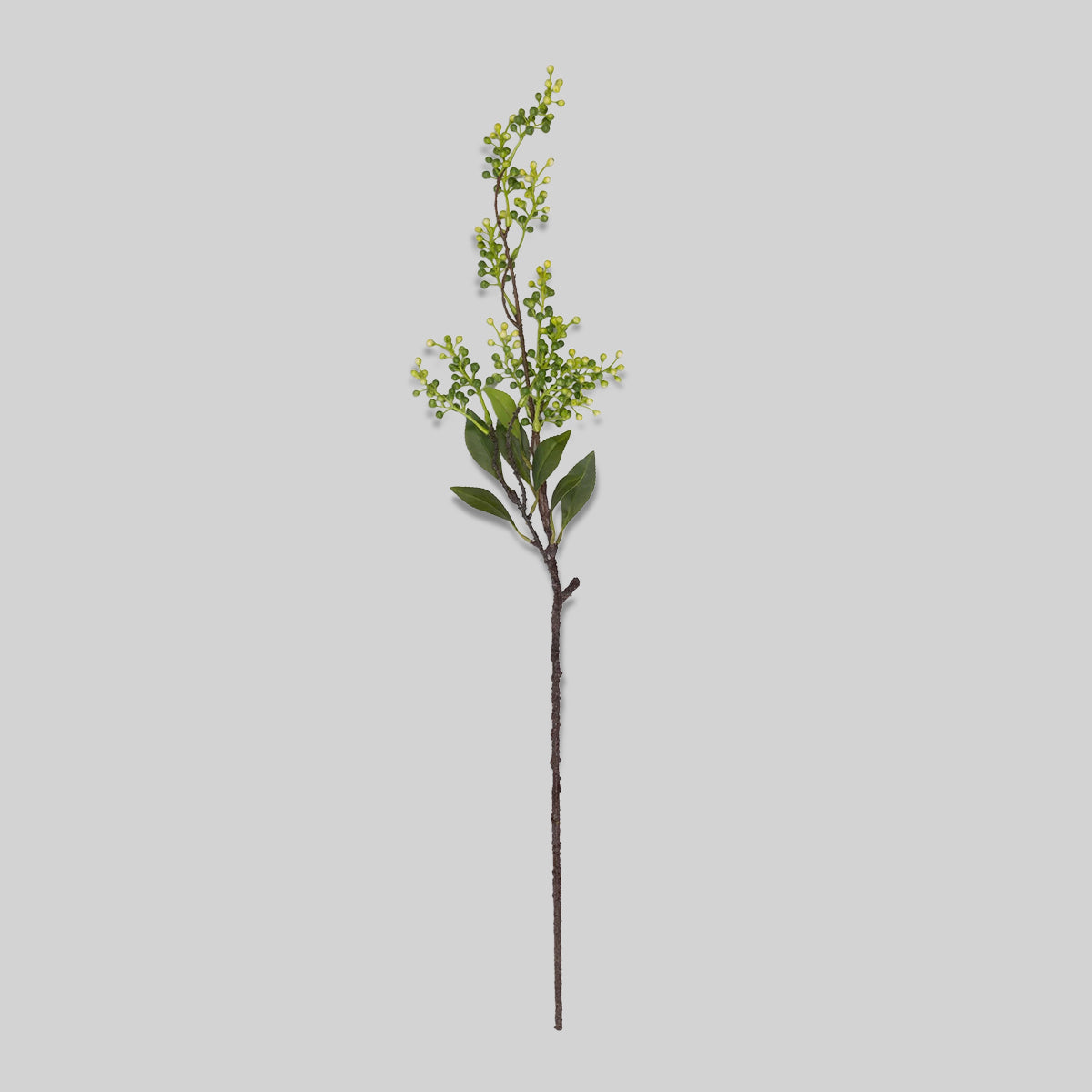 Spring-green artificial viburnum branch with cascading berry clusters