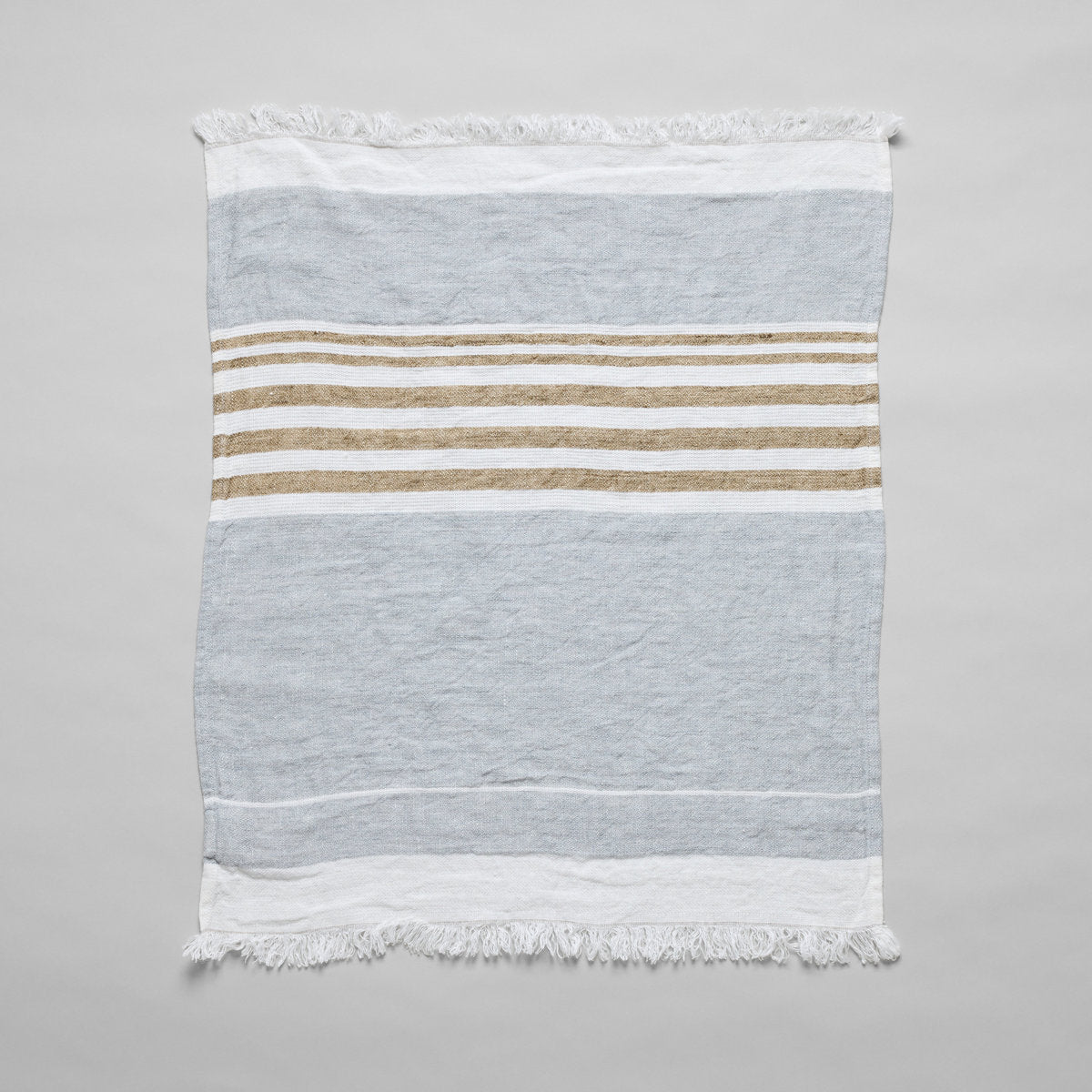 Natural linen hand towel crafted for kitchen and bath use