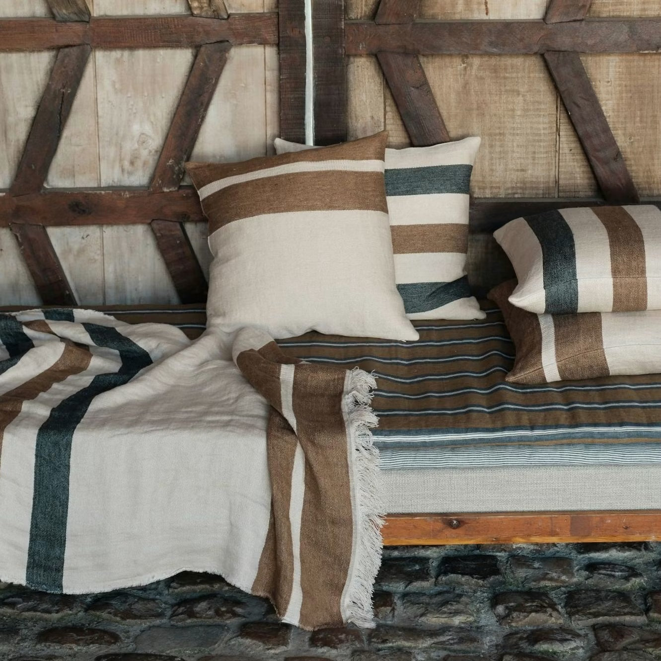 Fouta beach towel in Belgian linen used as a beach towel wrap or home throw