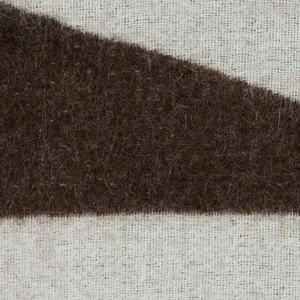 Close up of Berlin throw in Ivory Coffee with zero dye naturally colored palette