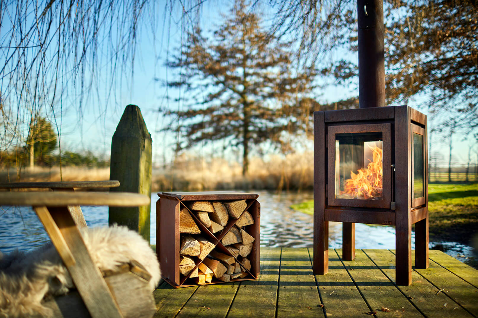 Dutch made wood storage outdoor