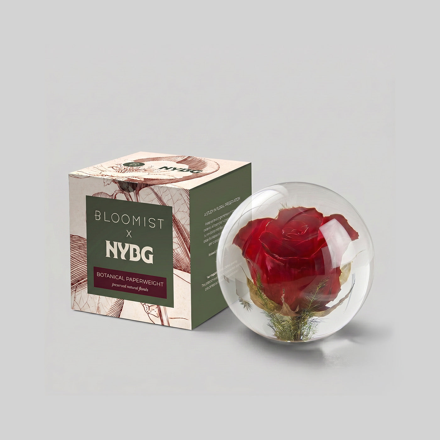 Rose Botanical Resin Paperweight