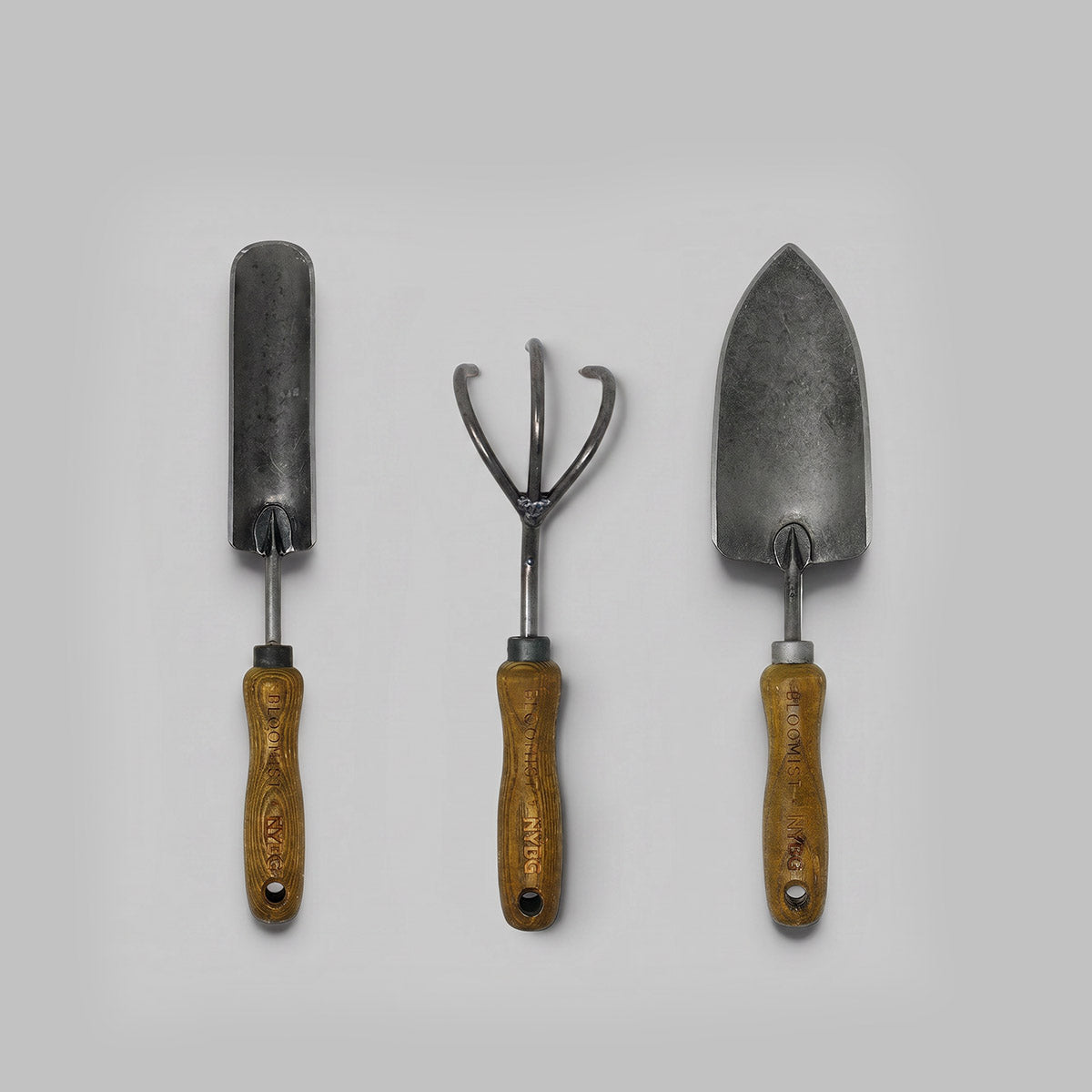Bloomist x NYBG garden essentials tool set with three hand-forged steel tools