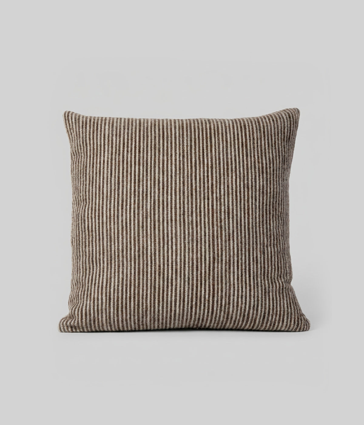 Cortez zero dye striped throw pillow in Coffee Ivory micro stripe