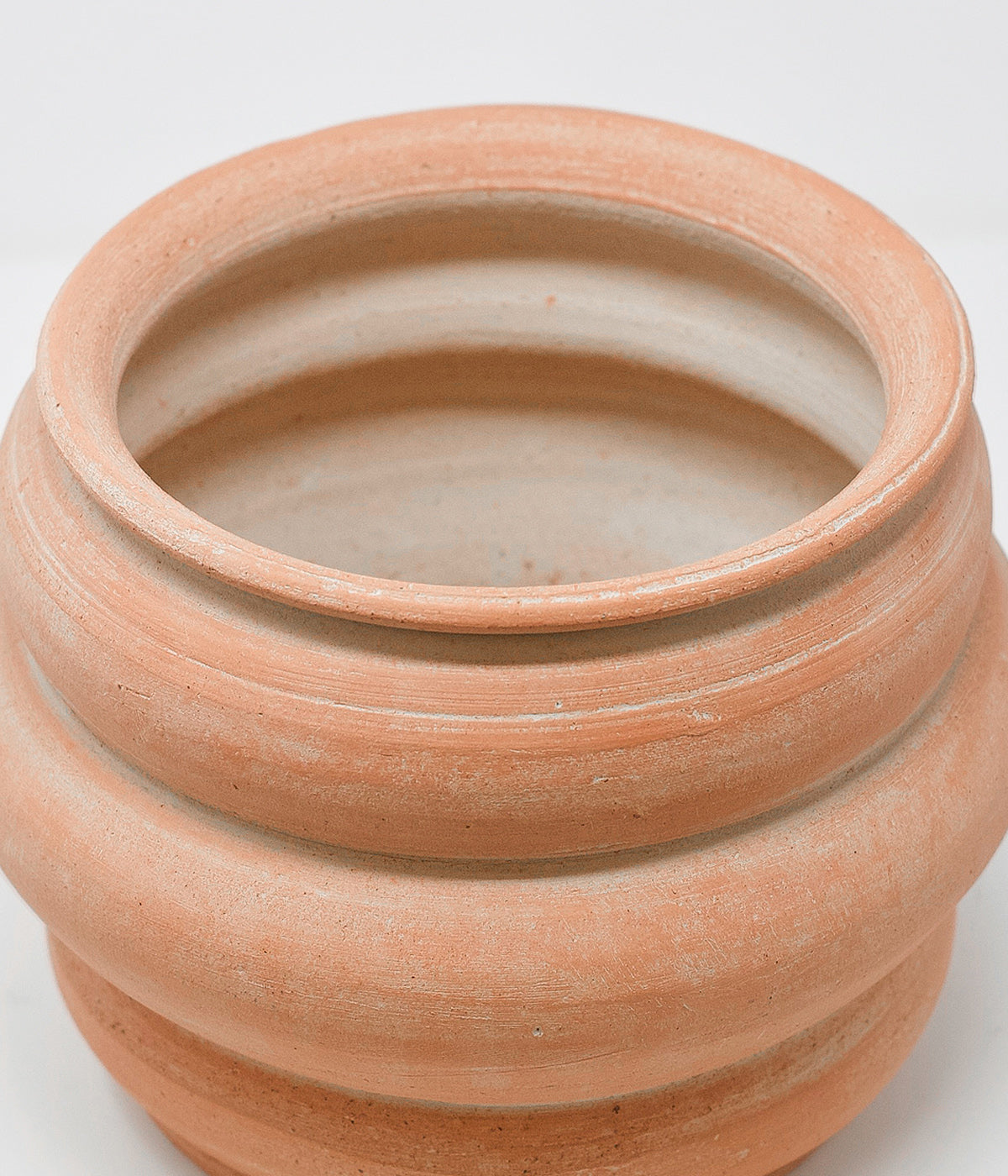 Basin Terracotta Pot, Whitewash