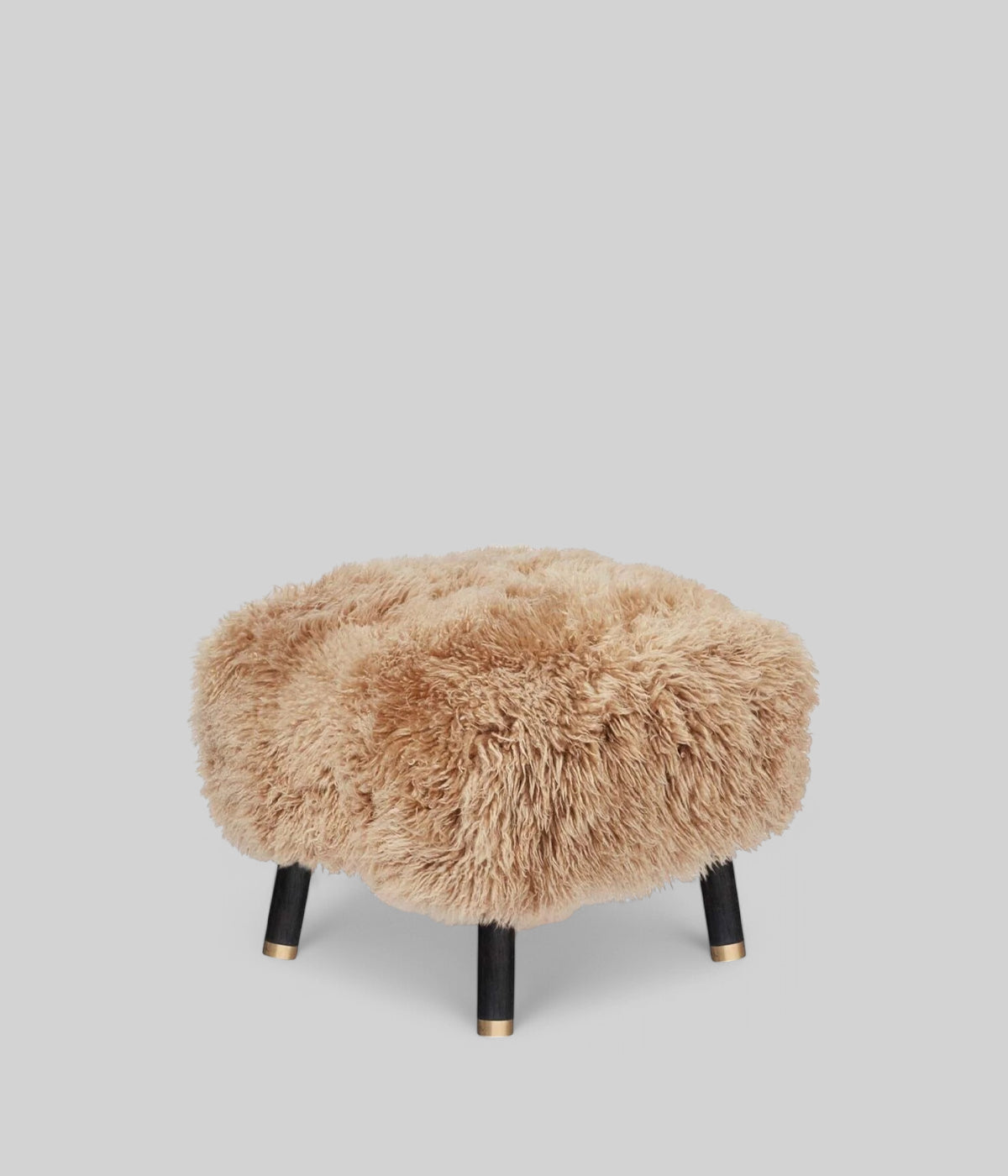 foot rest stool honey long wool