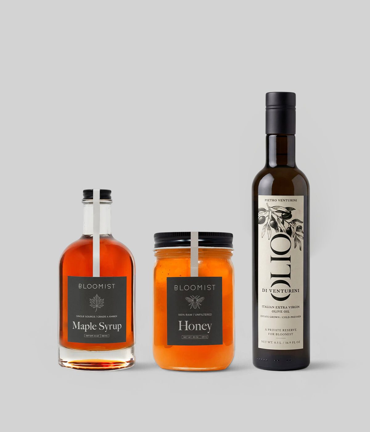 Italian EVOO, Berkshire Honey, and Grade A Maple Syrup Gift Set