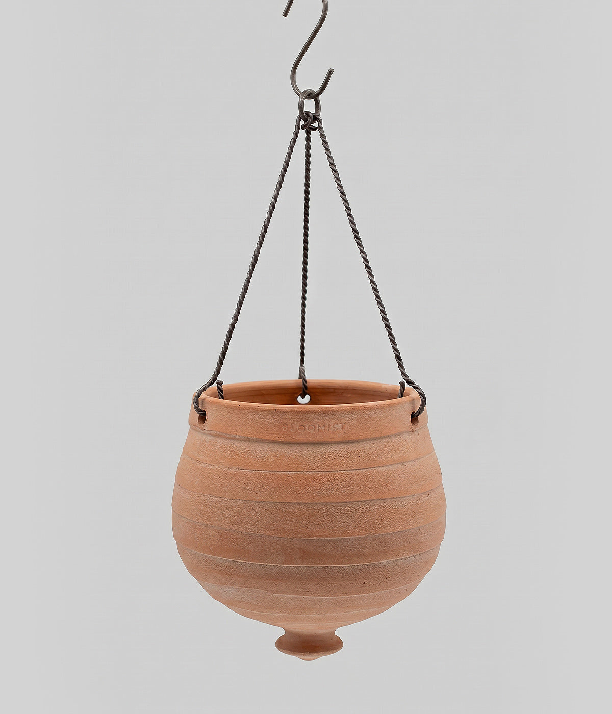 Terracotta Ridge Hanging Planter, Whitewash