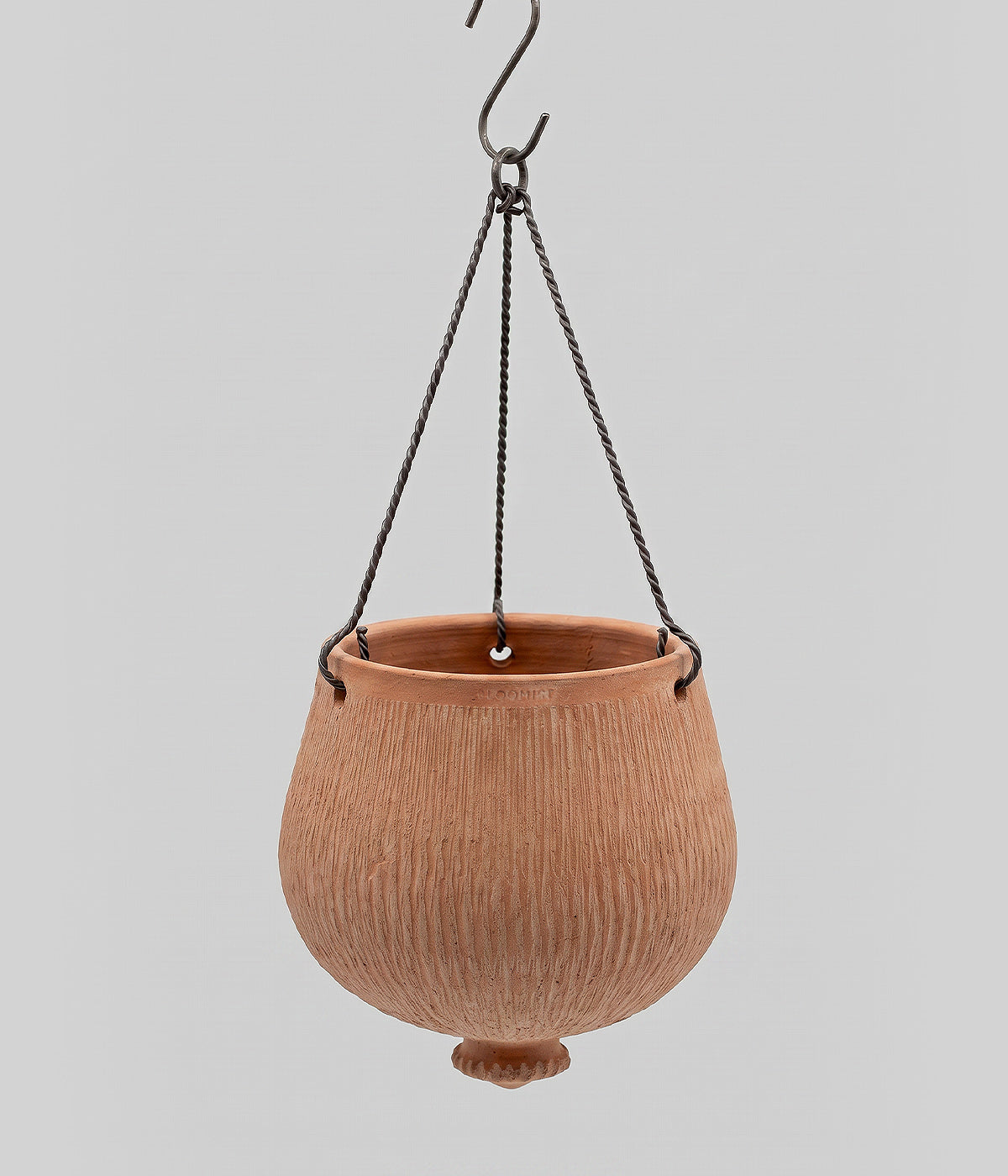 Terracotta Reed Hanging Planter, Whitewash