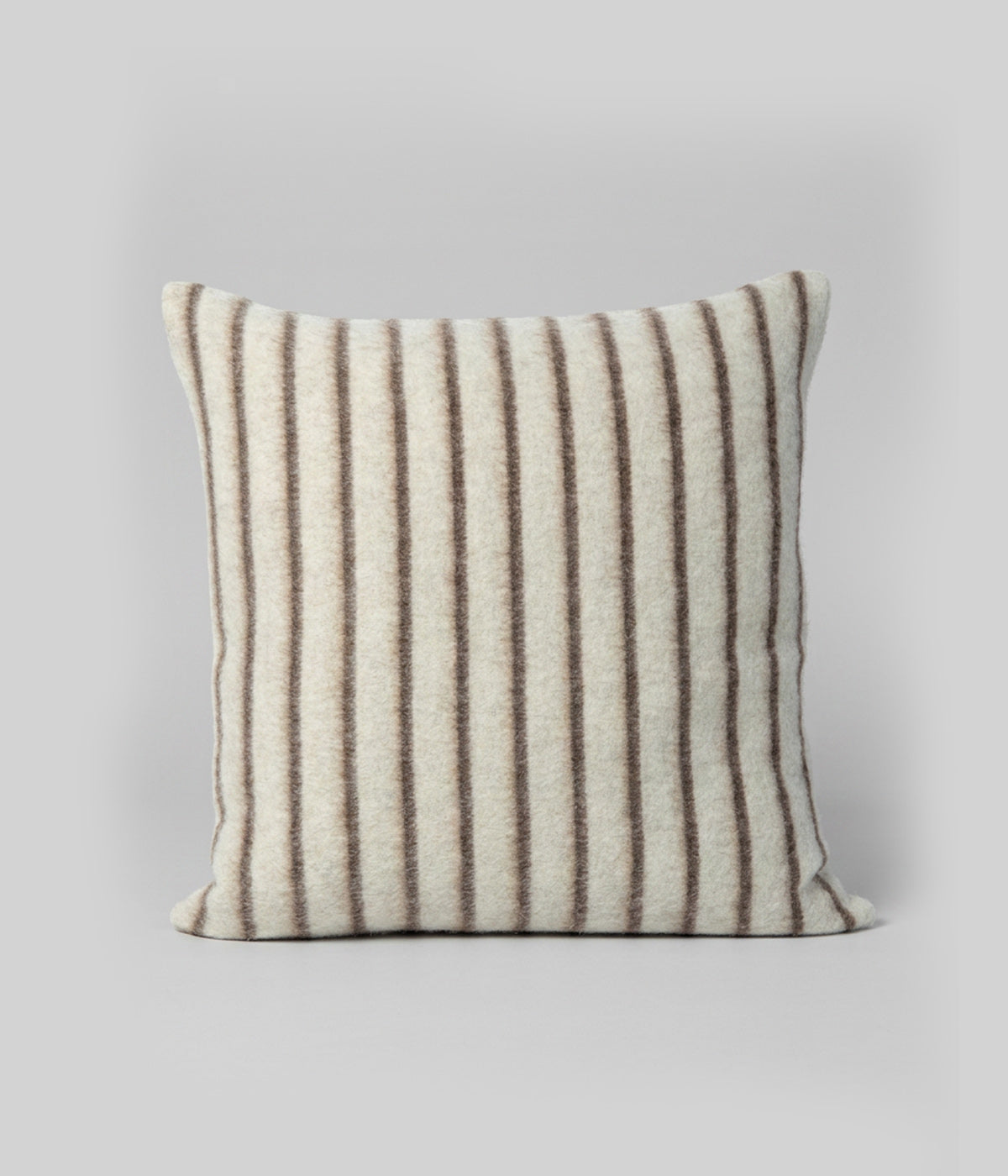 Lee square pillow Shoji Cacao showing warm brown lines on shoji ivory field