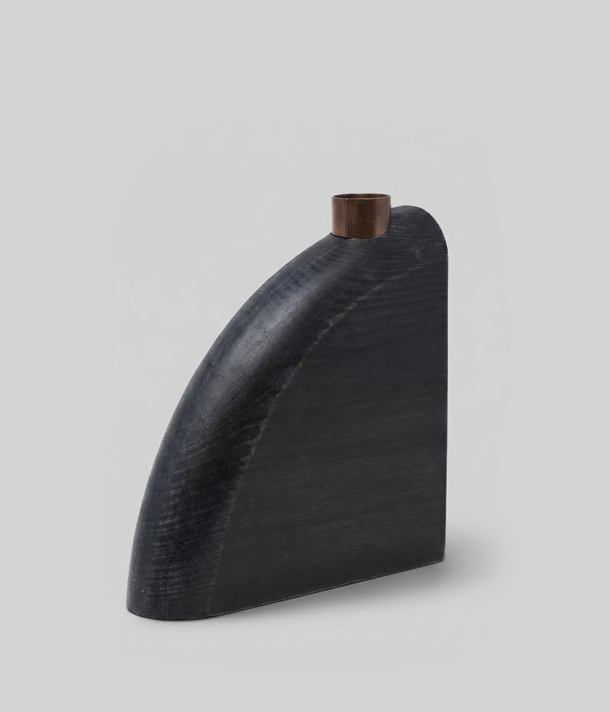 Sculptural Loop Wood Candle Holders, Charcoal, Set of 5