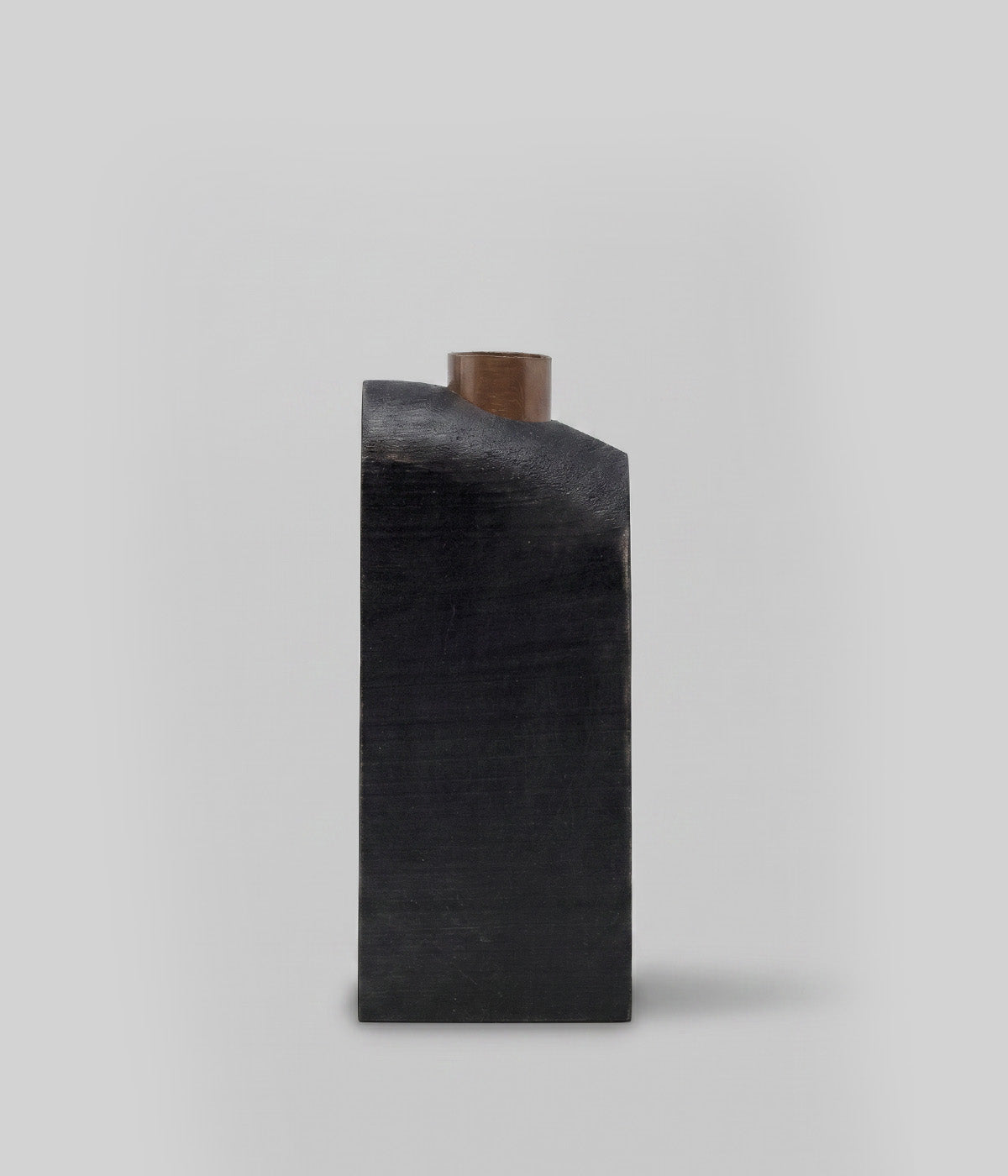 Sculptural Loop Wood Candle Holders, Charcoal, Set of 5