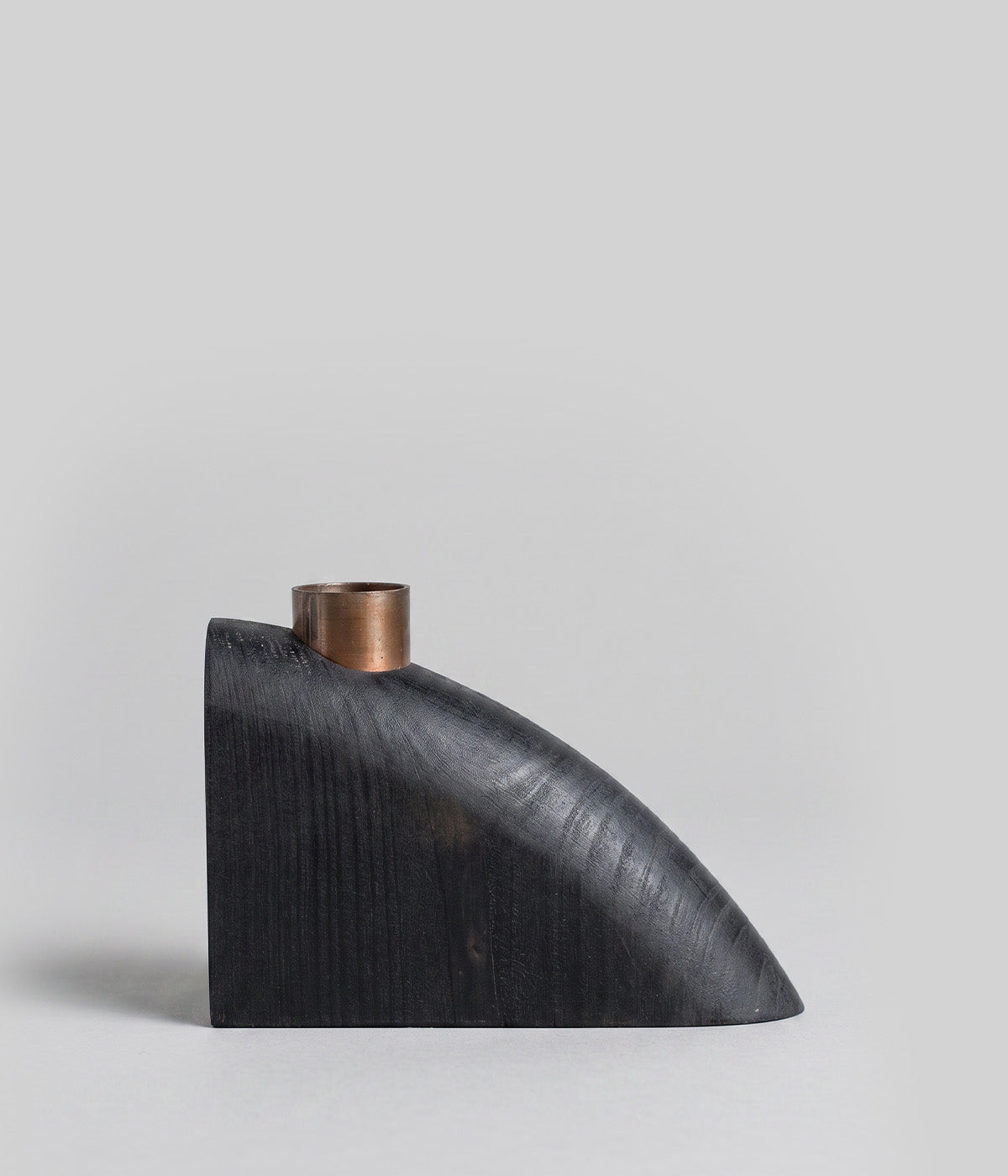 Sculptural Loop Wood Candle Holders, Charcoal, Set of 5