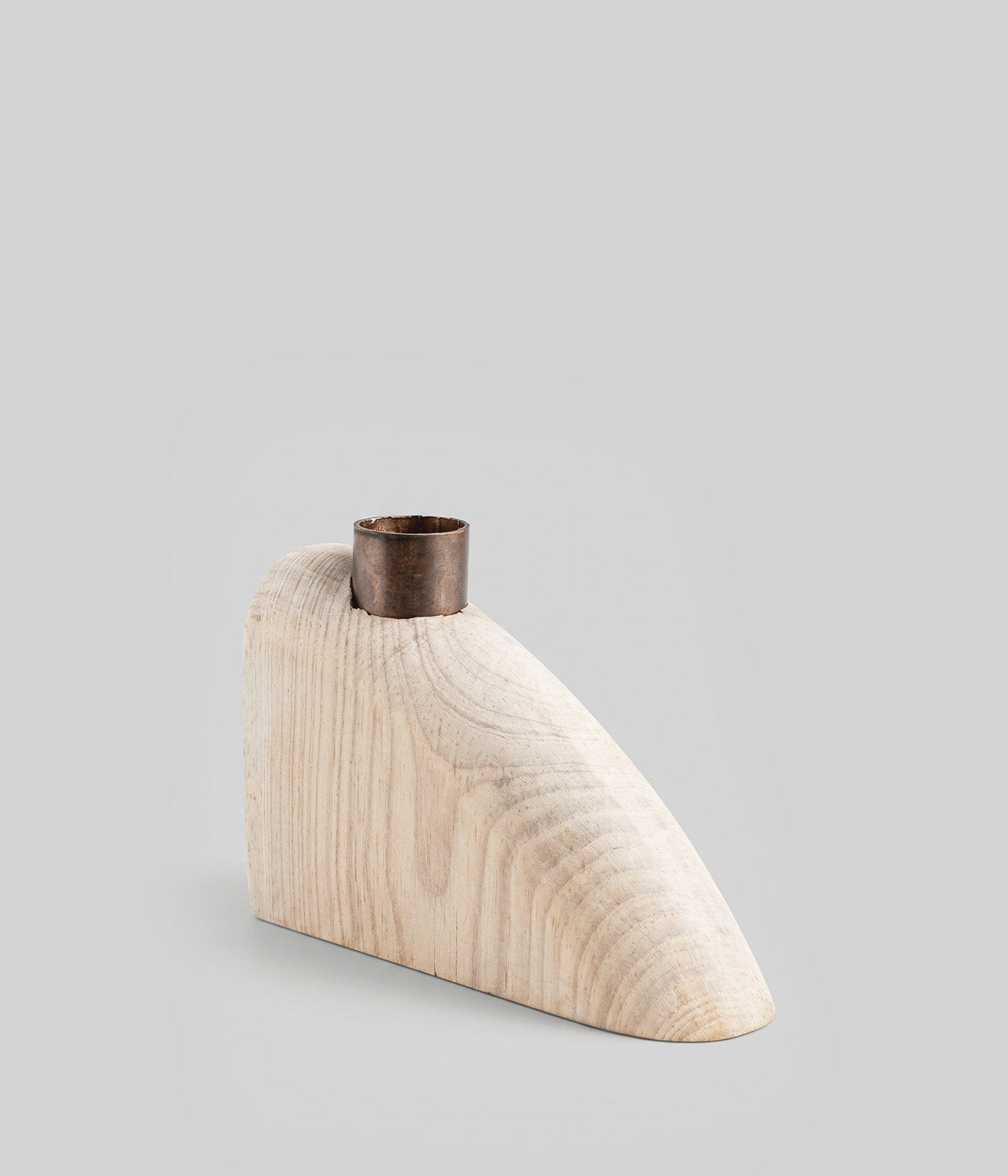 Sculptural Wood Candle Holders, Pale, Set of 5