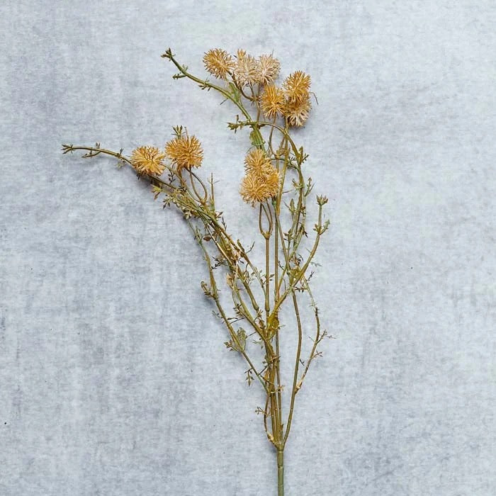 Faux Meadow Pom Pom stem with honeyed pom pom flower heads.
