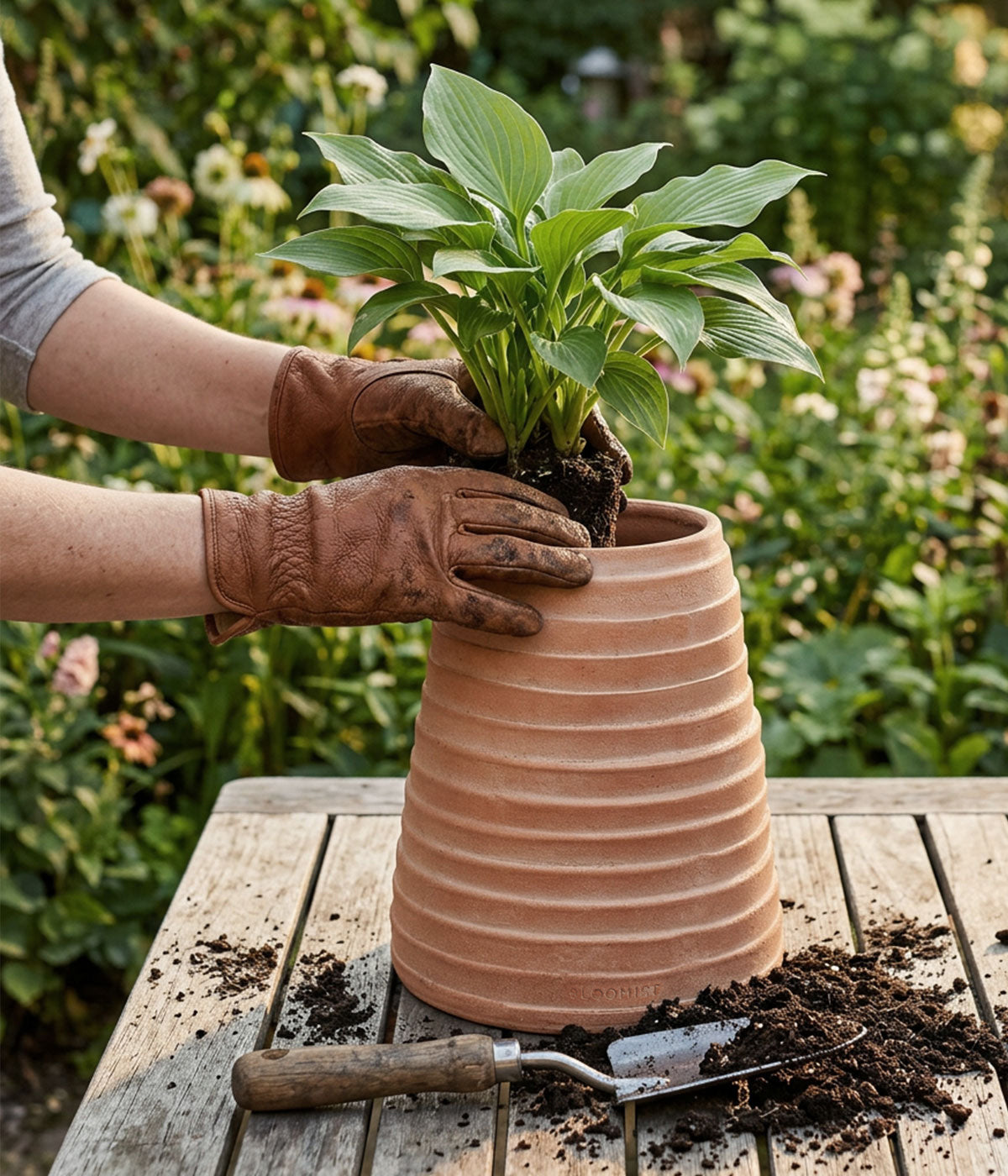 Ridge Terracotta Planter, Whitewash