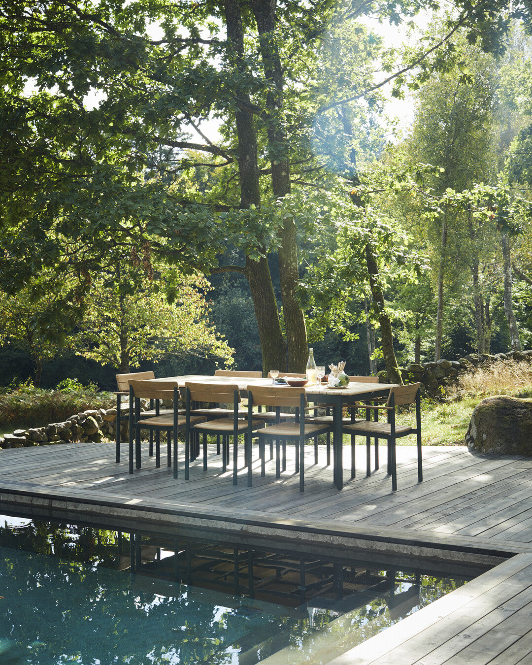 High-end teak patio dining chair
