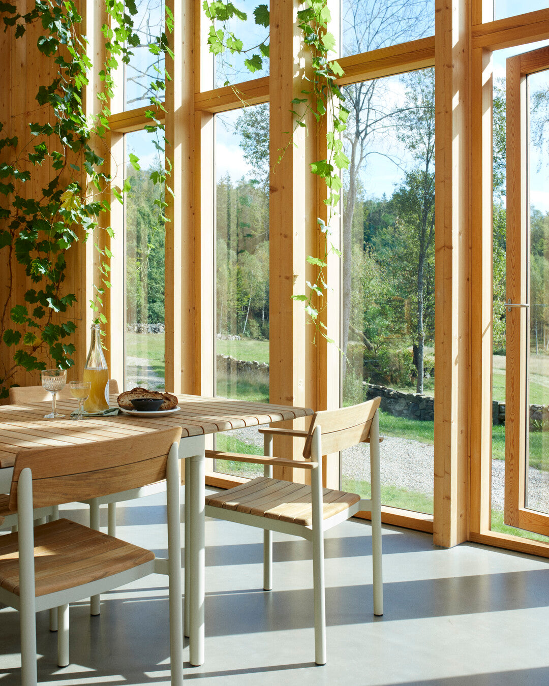 Ergonomic teak garden chair
