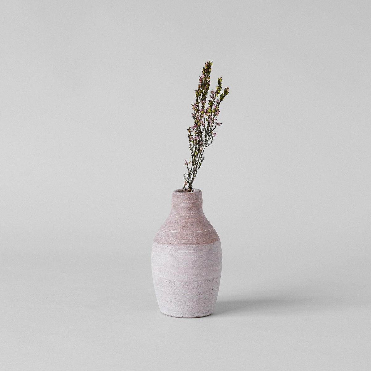 Hand-thrown pink terracotta vase with antiqued matte finish