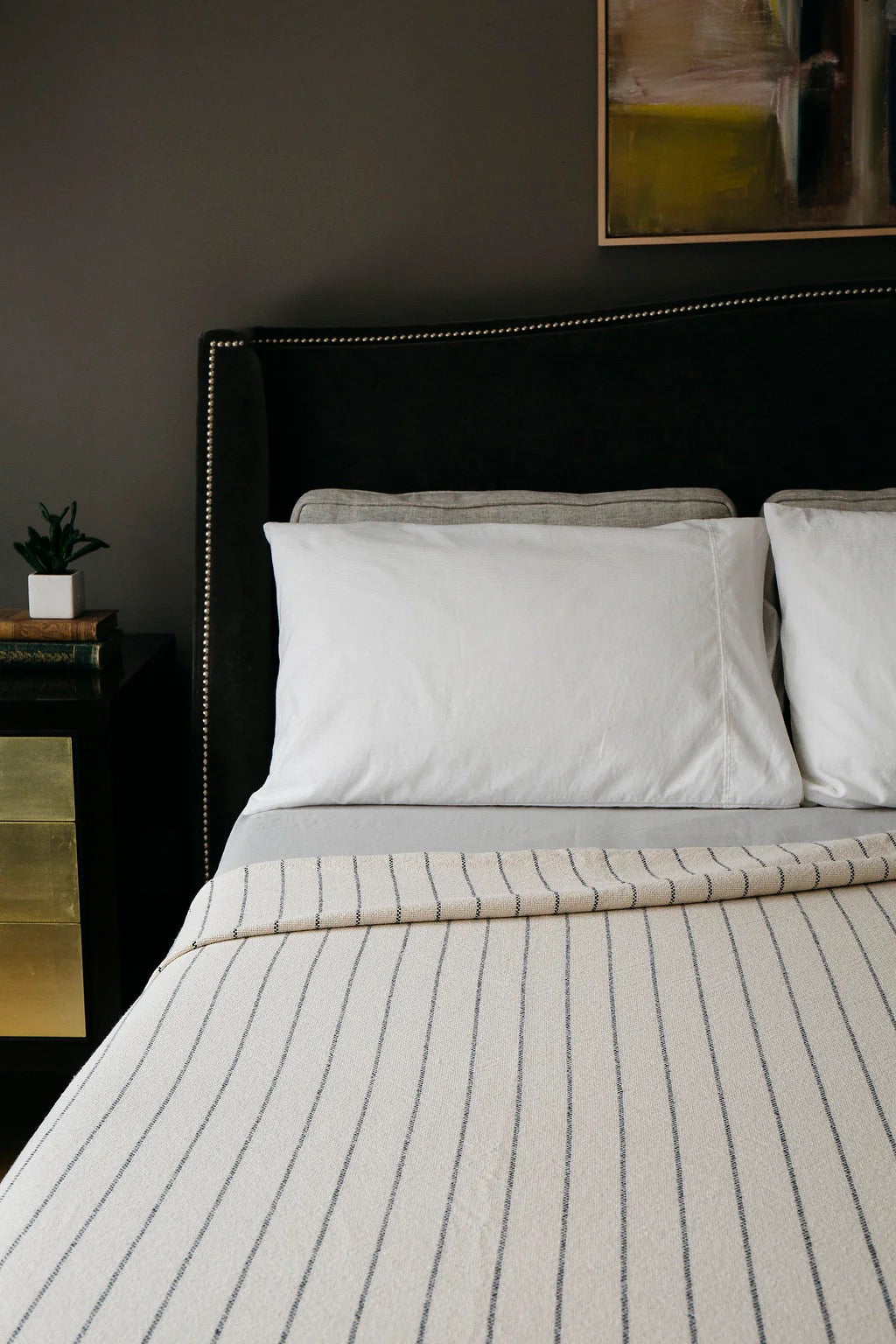 Stripe blanket woven in India, available in Queen and King sizes