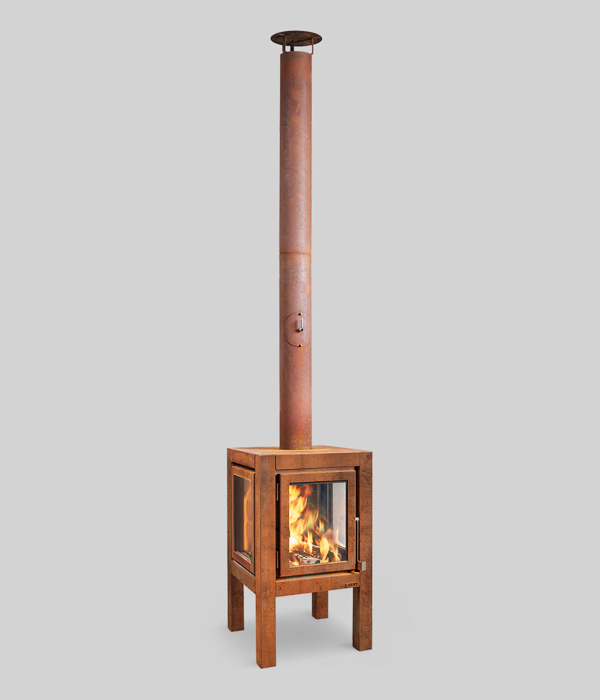 mid size wood burning outdoor fireplace