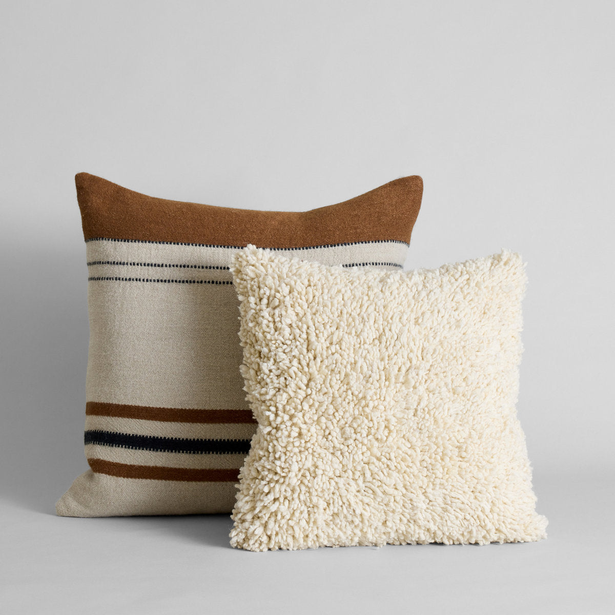 Handmade Wool Shag Pillow in Ivory, 18x18 - Bloomist