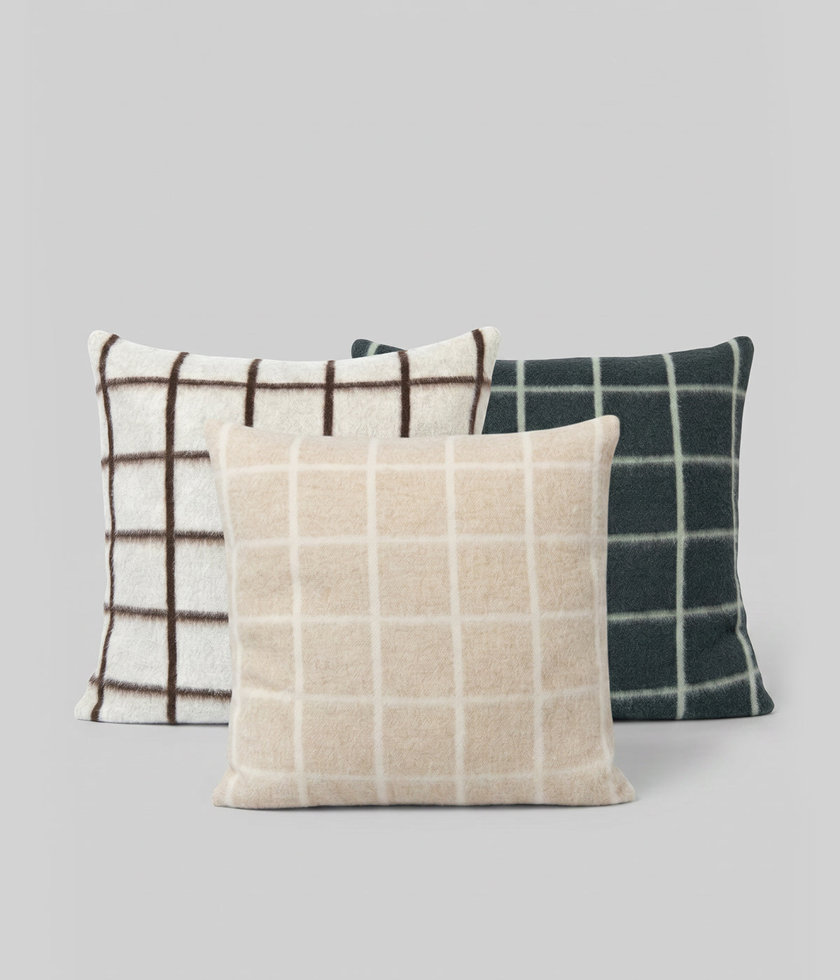 Umi large throw pillow 23x23 heirloom superfine alpaca windowpane grid