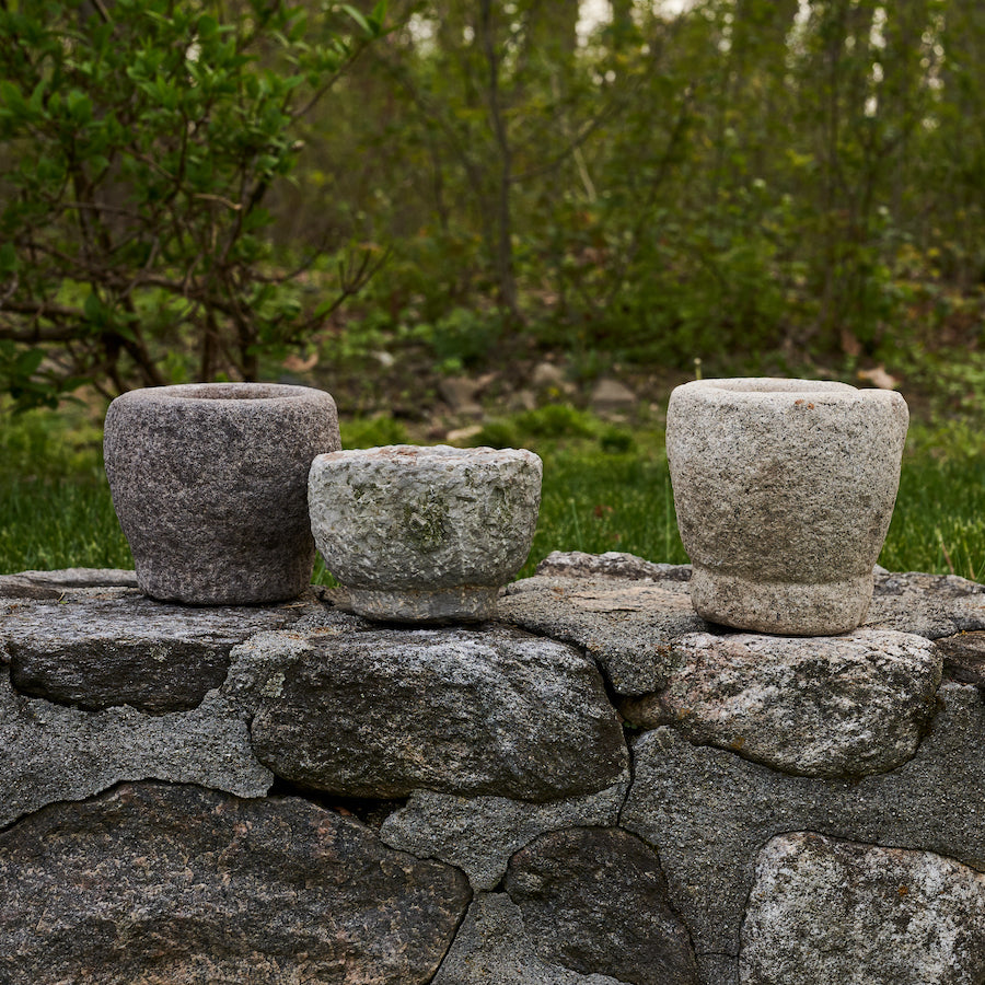 Rustic stone bowl for shelves, tables, and decorative displays