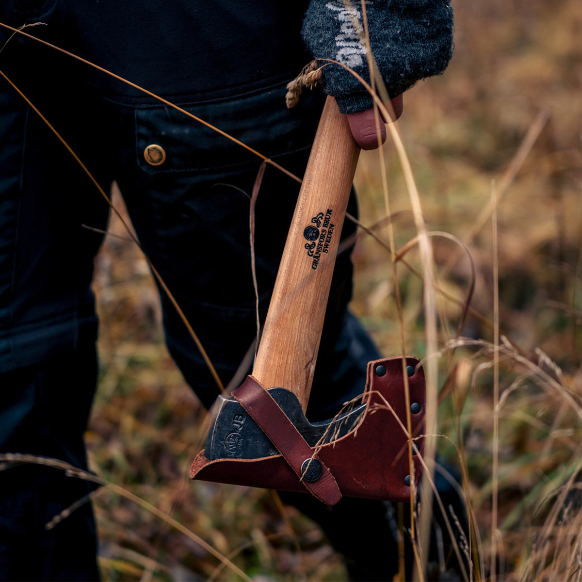 Small Forest Axe in Man's Hand