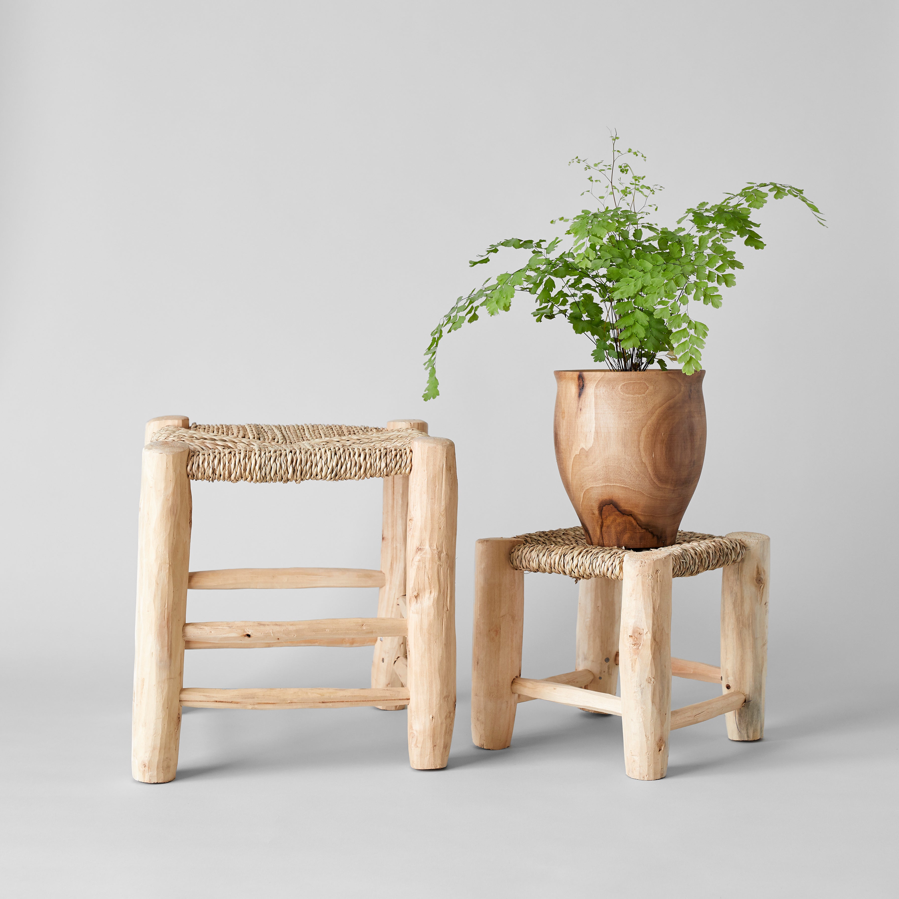 Handmade dark walnut wood vase showing expressive grain lines