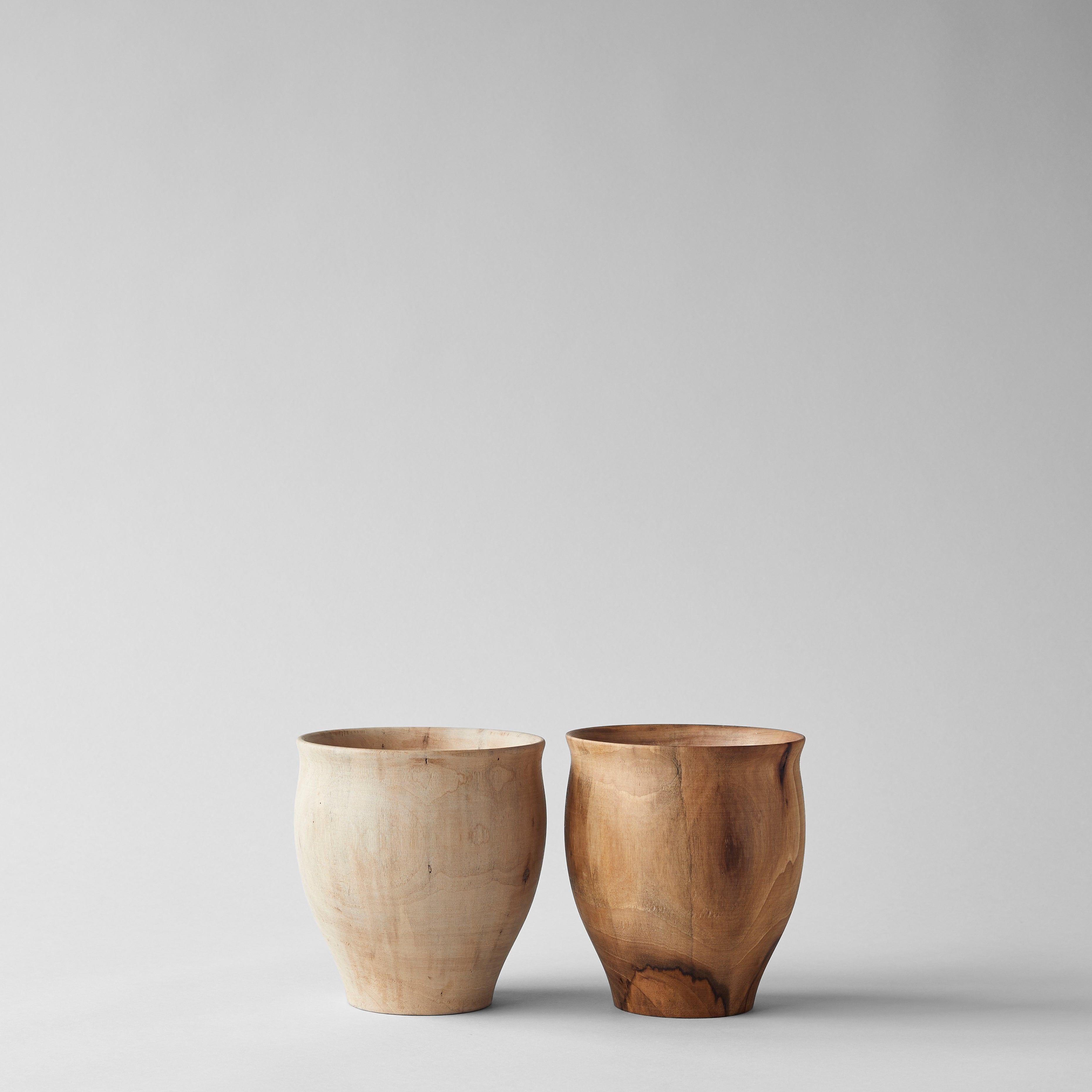 Sculptural walnut bell vases  for dried stems or bouquets