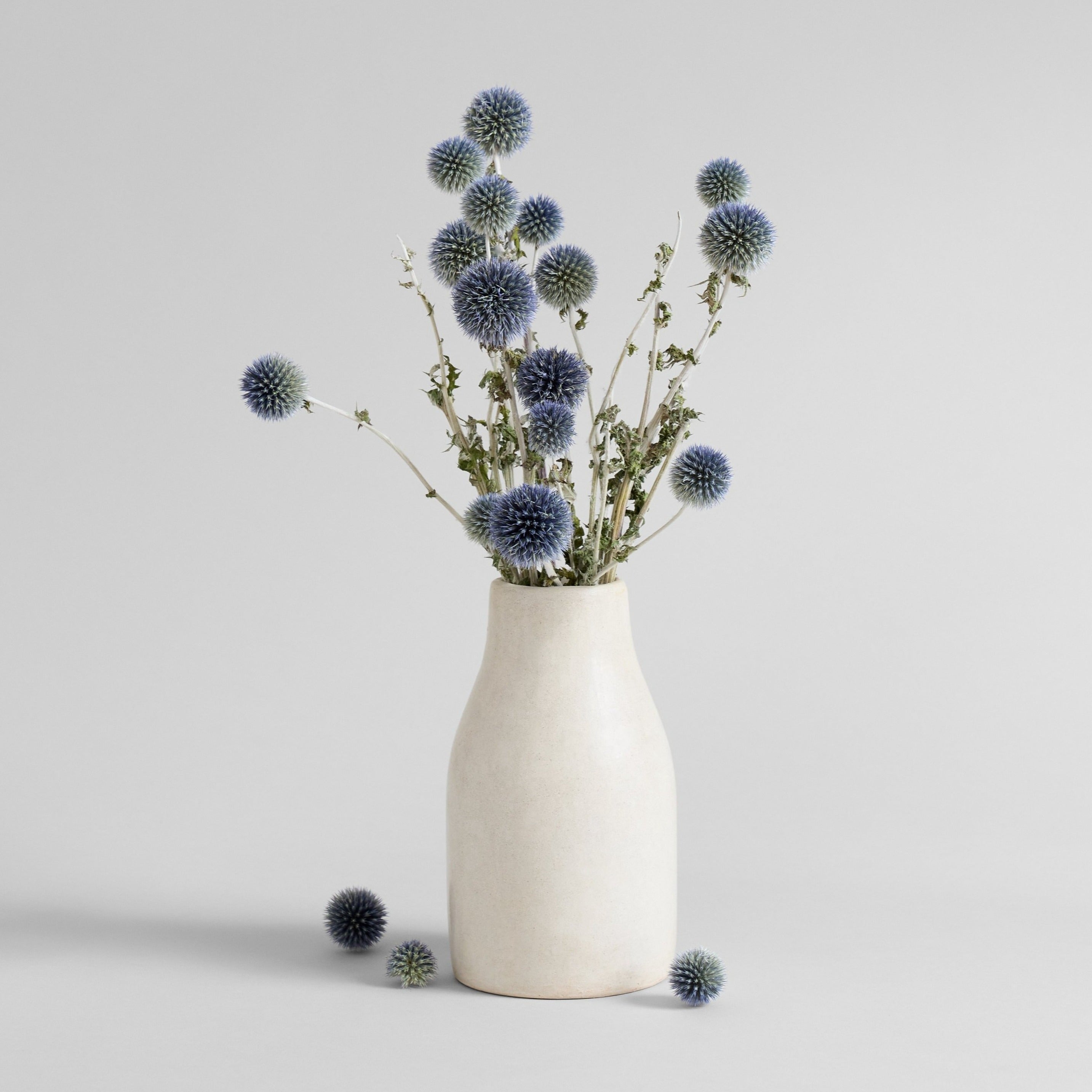 Moroccan ceramic vase with soft sheen and curved form