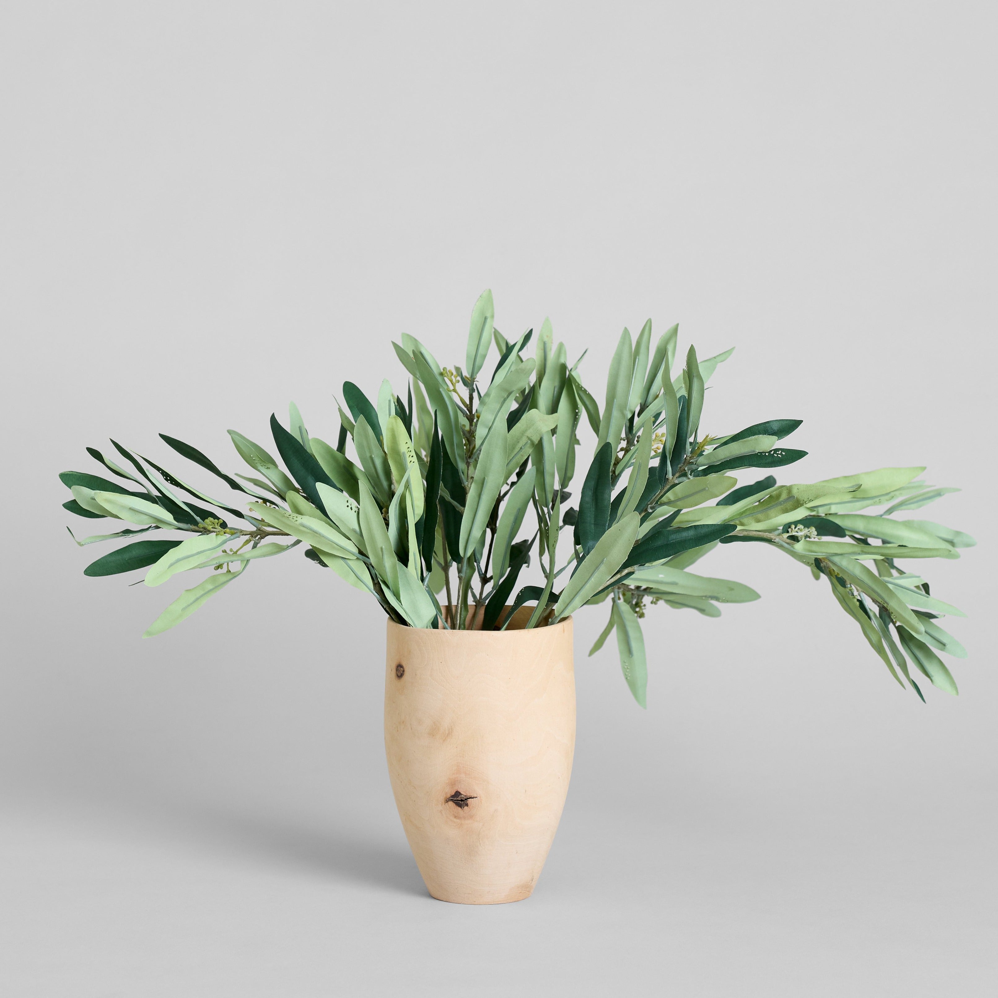 Handmade walnut vase for dried stems or fresh flowers