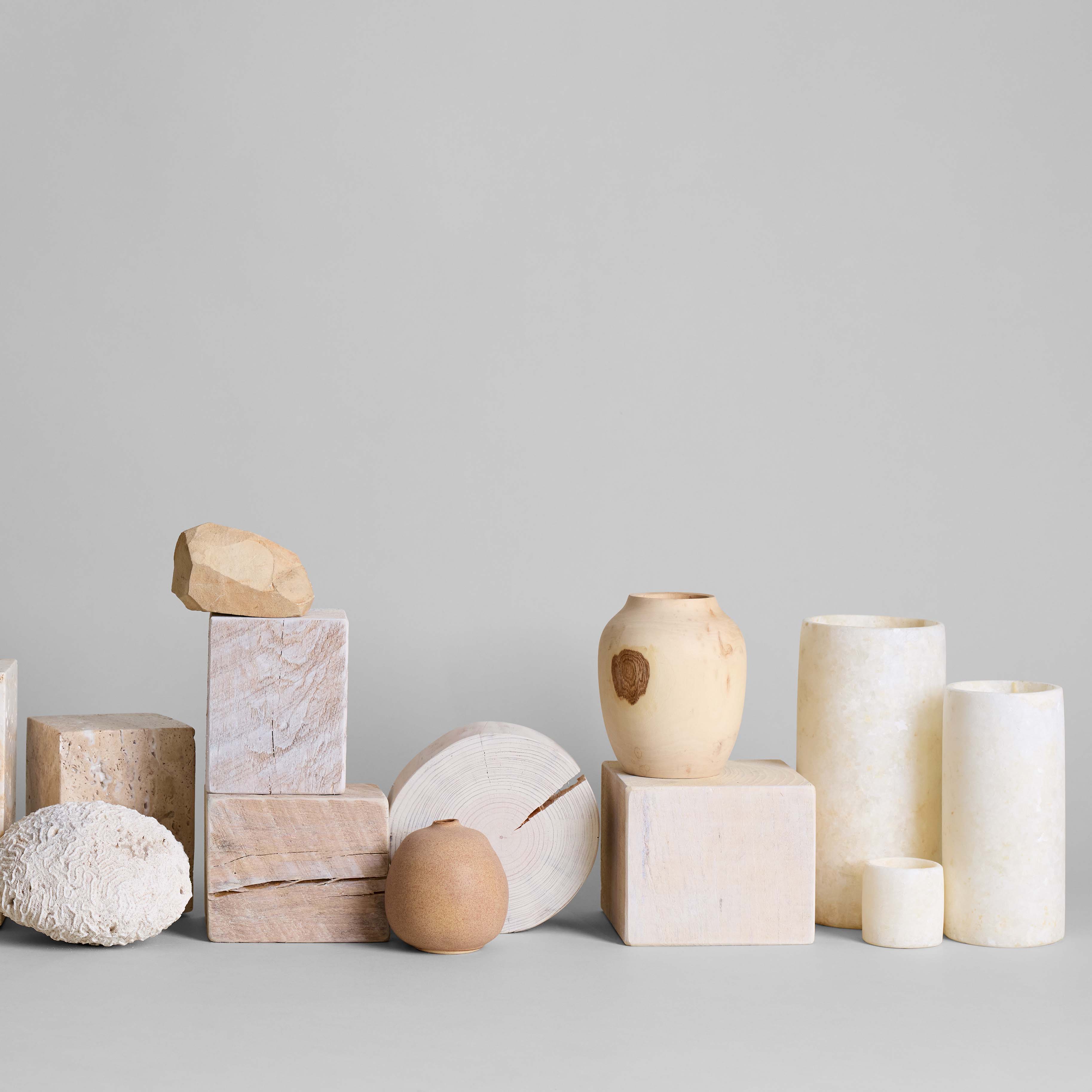 Solid walnut branch vases and decorative accents for home styling