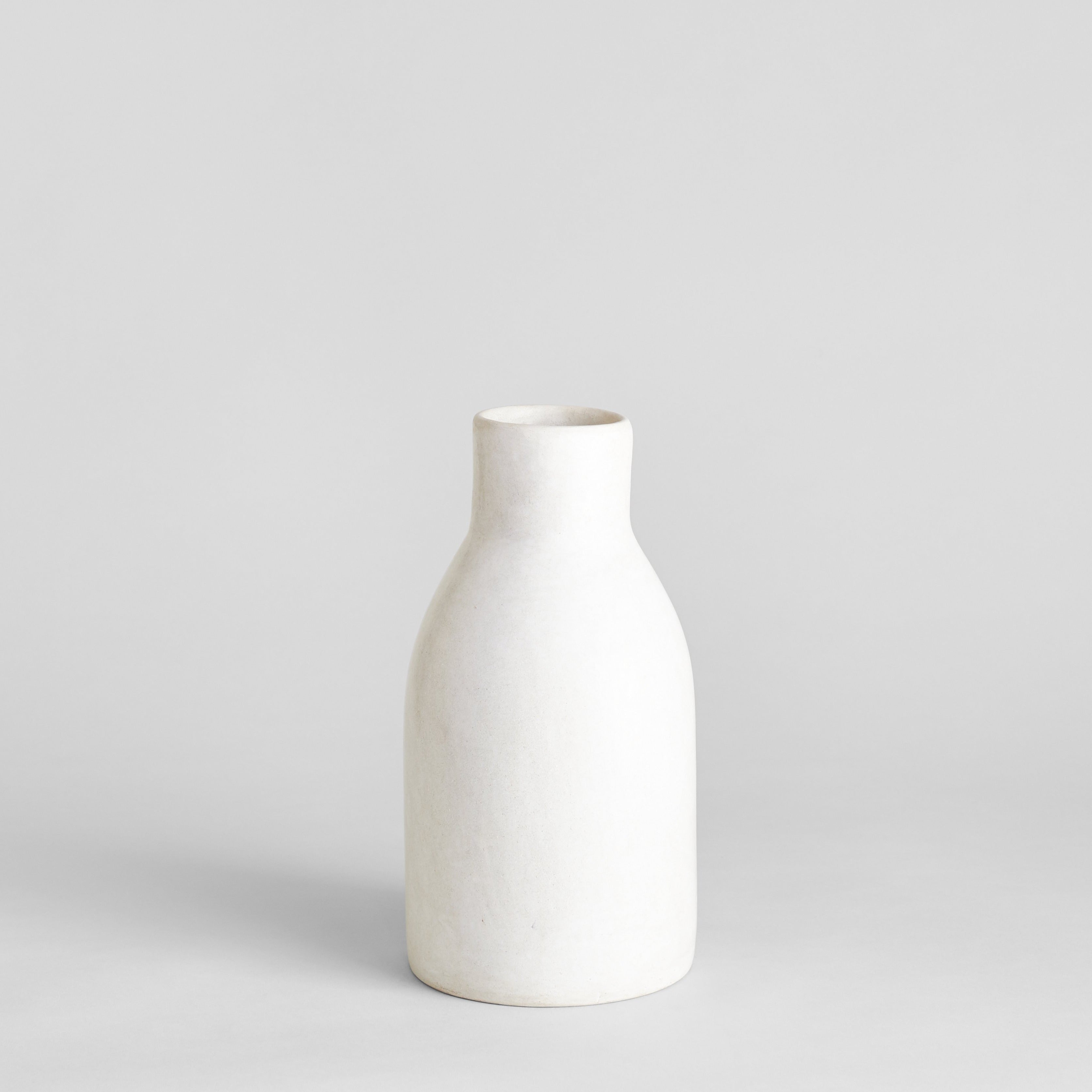Large white vase with organic form and soft tonal variation