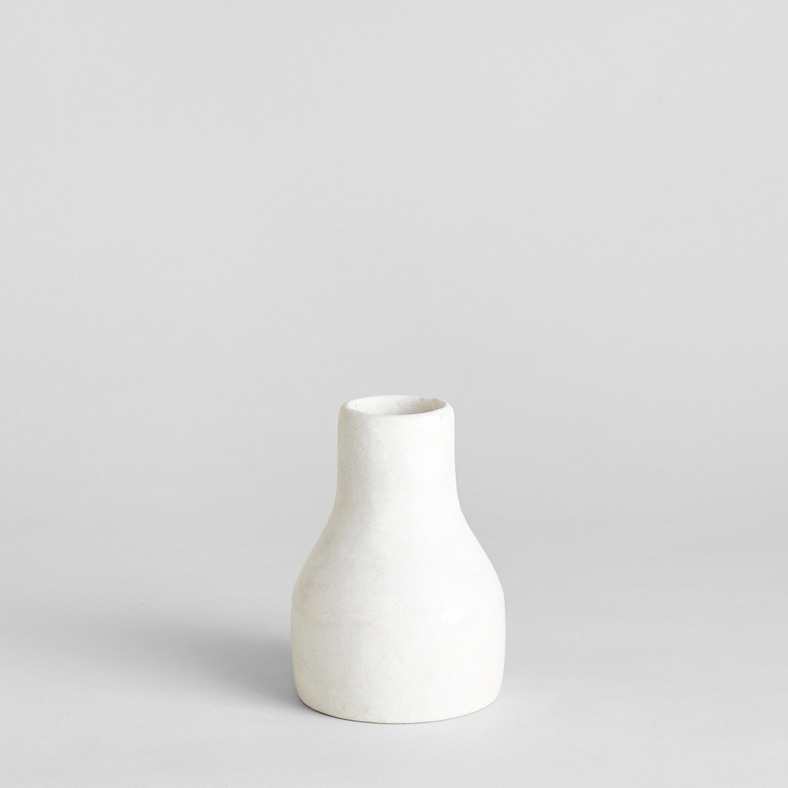 Handcrafted Moroccan vase with dense stone-like surface